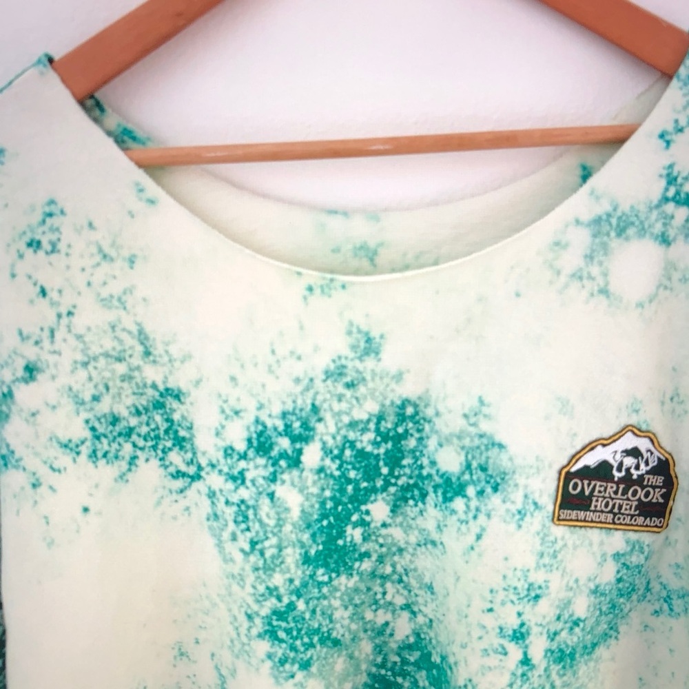 Hanes Teal and Cream Tie-Dye Scoop Neck Tee - Picture 2 of 11
